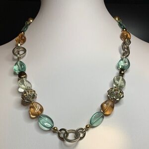 Vintage NAPIER Silver Tone Beaded Necklace